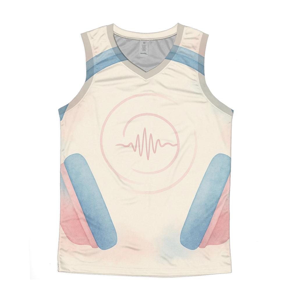 Watercolor Headphone Halo graphic print tank tops