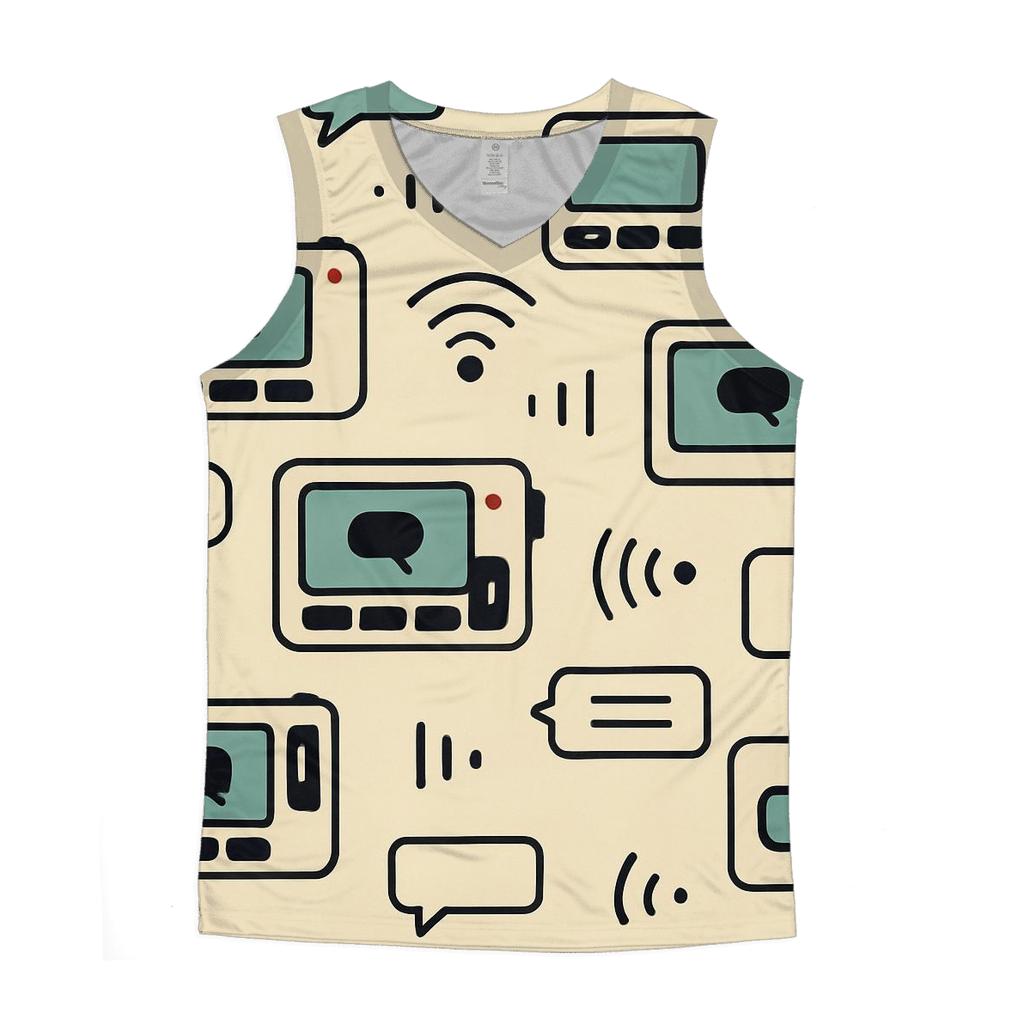 Pager Beep Icon Repeat personalized athletic tanks