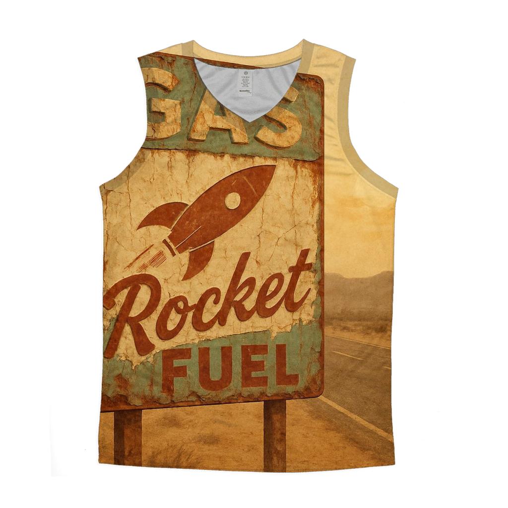 Dusty Desert Gas Station Cosmic Sign designer workout tanks