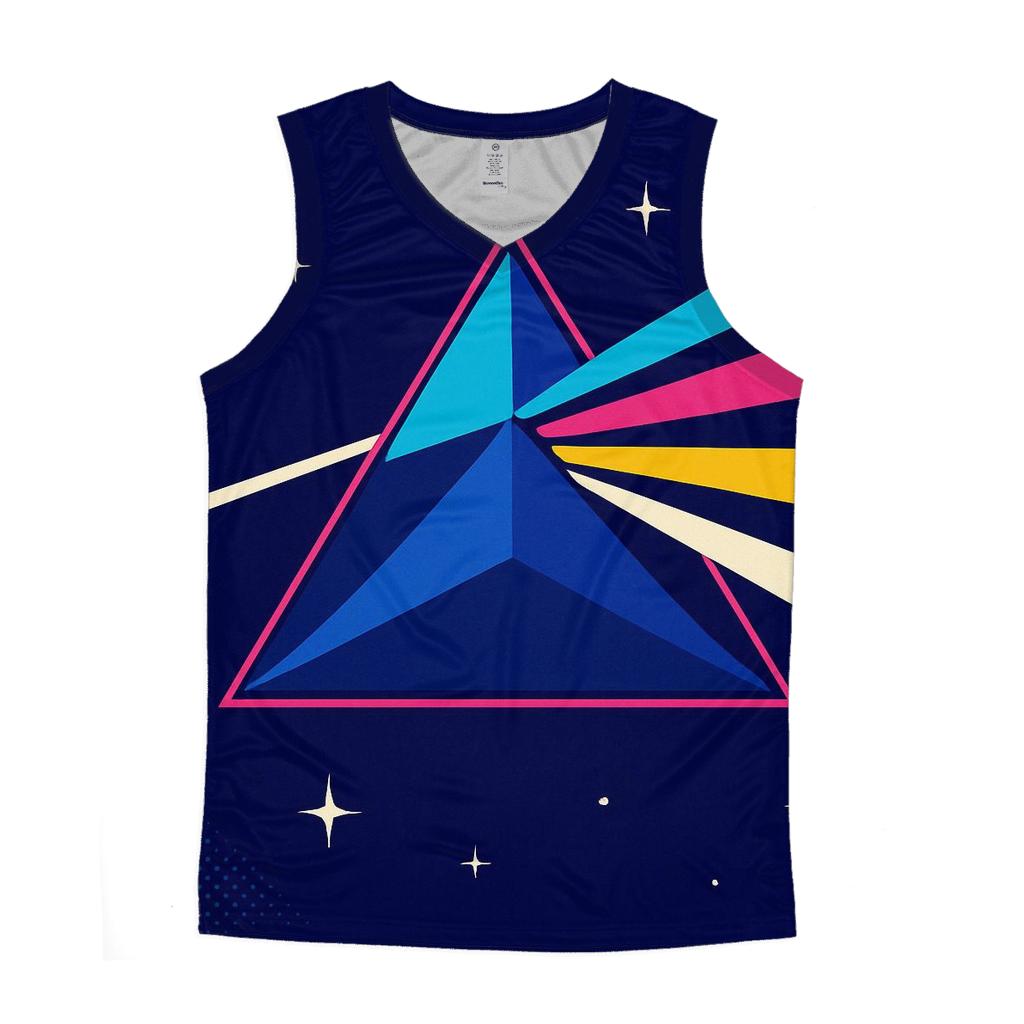 Laser Prism Sunburst cotton sleeveless tops
