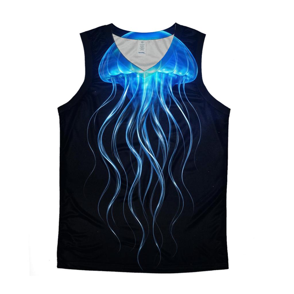 Chrome Jellyfish Night Glow designer workout tanks