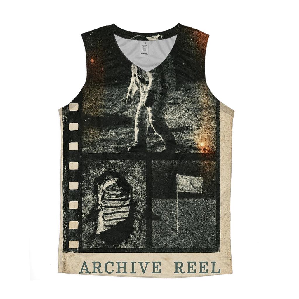 Vintage Film Strip Moon Landing Collage custom tank tops