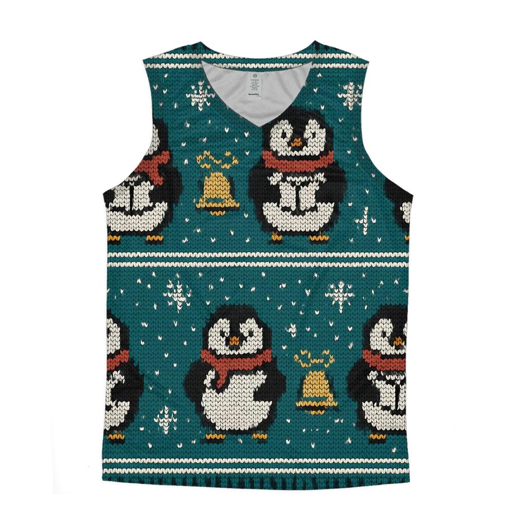 Penguin Caroler Star Map Design casual summer tank tops