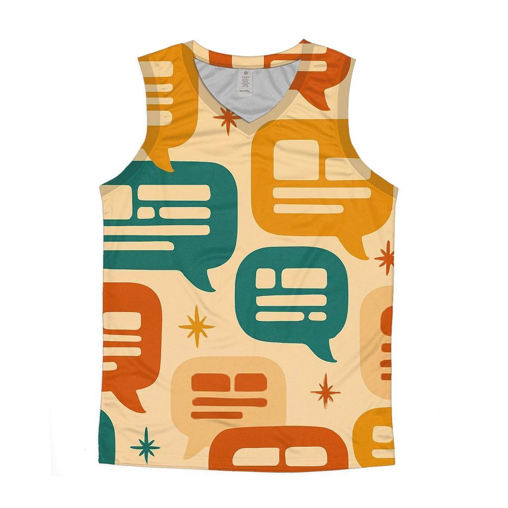 Seventies Typographic Speech Bubbles custom tank tops