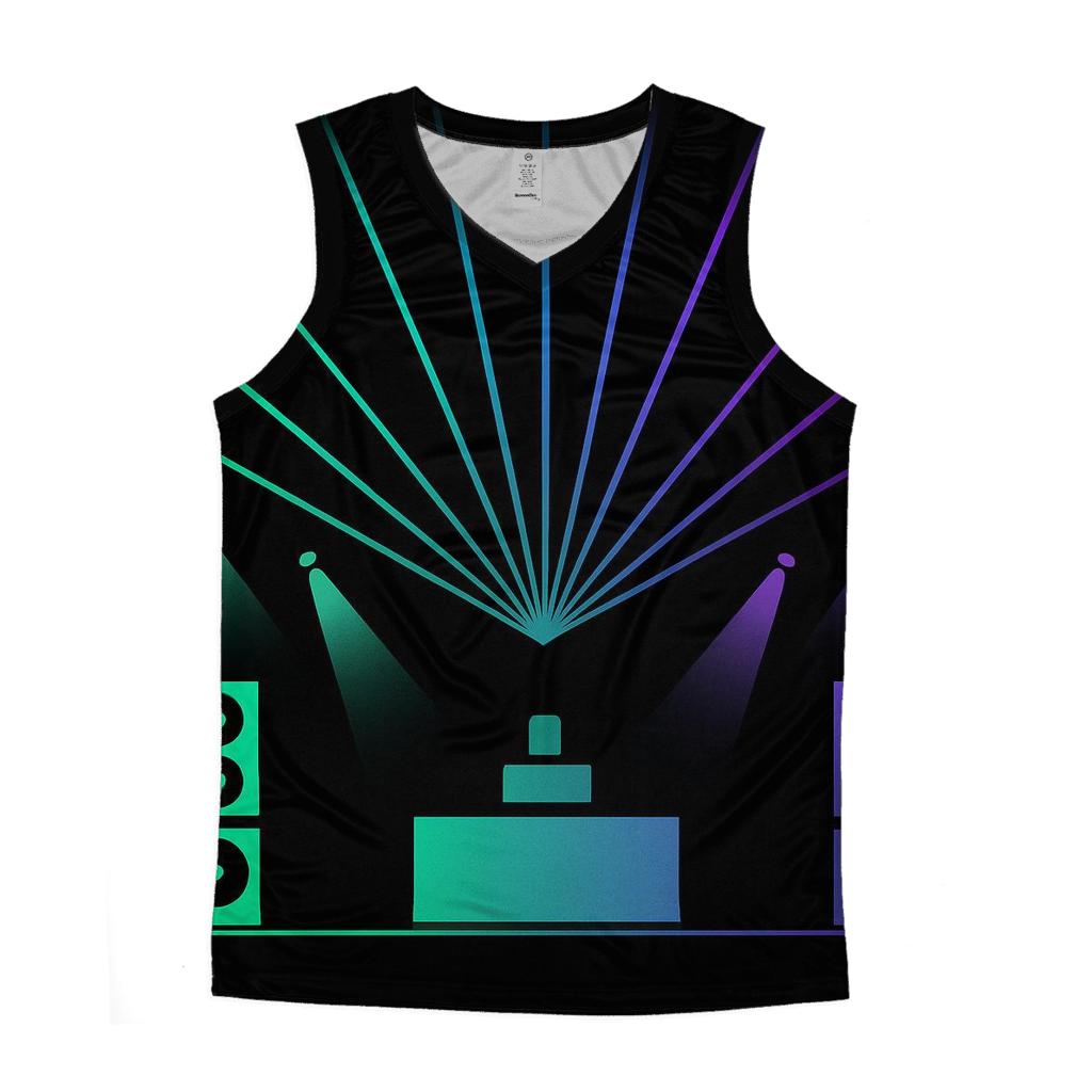 Neon Concert Stage Silhouette sports performance tank tops