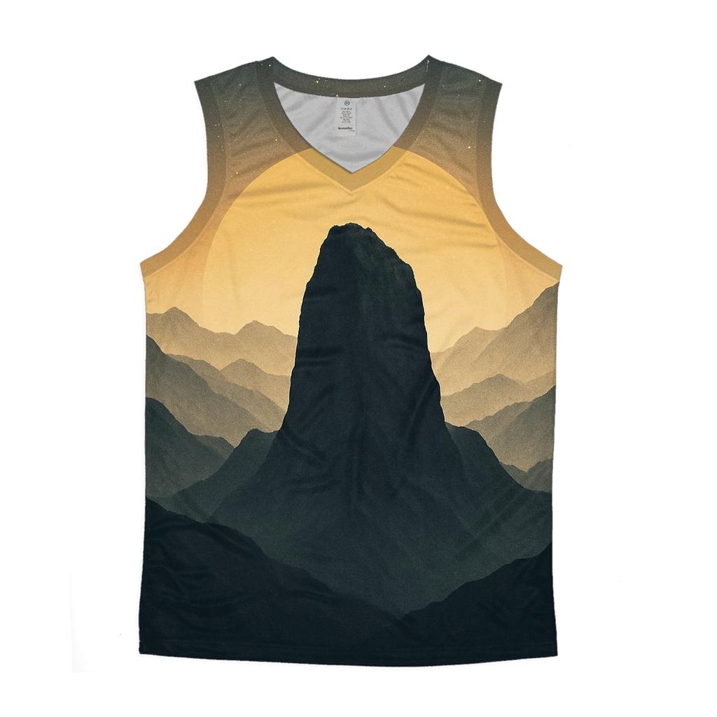 Mountain Monolith Double Exposure graphic print tank tops