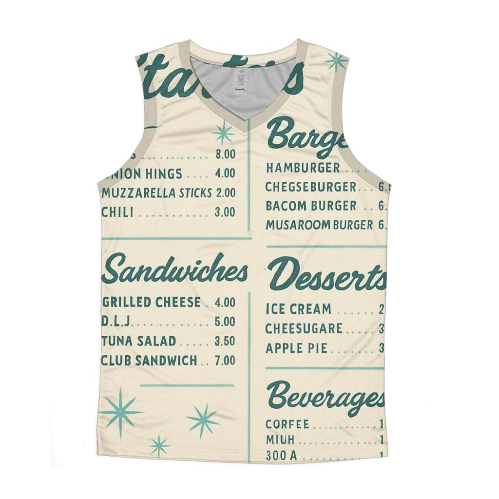 Classic Diner Menu With Starburst Accents stylish racerback tanks