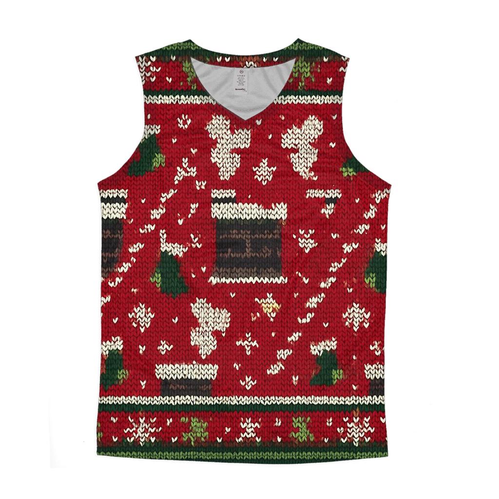 Candy Cane Chimney Ladder Design cotton sleeveless tops