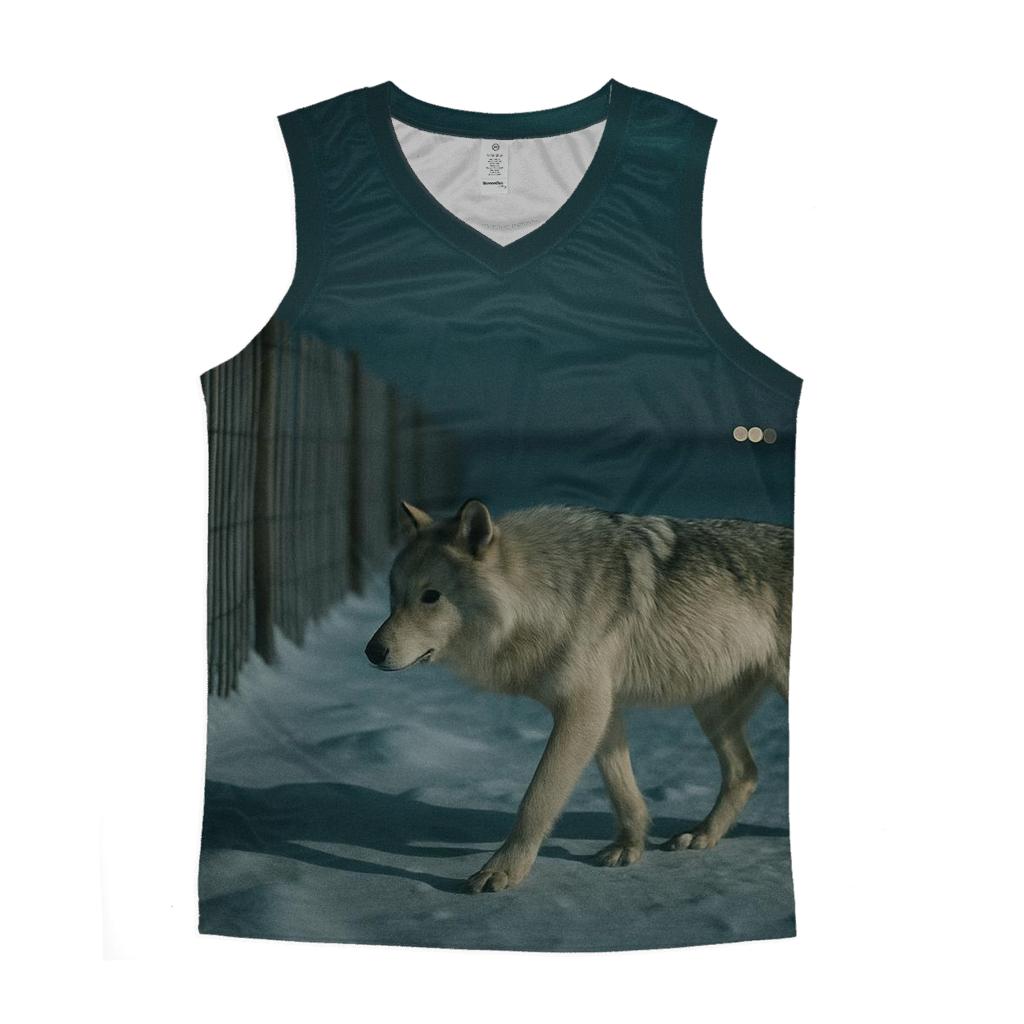 Snow Fence Line On High Plains Winter Night cotton sleeveless tops