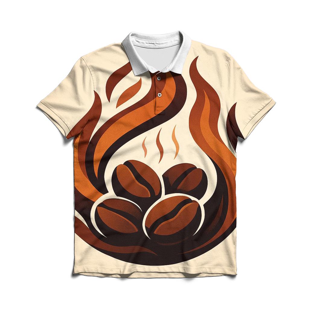Copper Roast Flames designer slim fit polos
