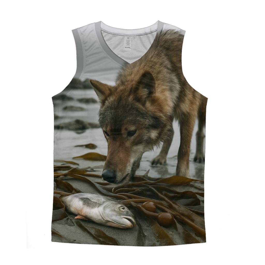 Coastal Kelp Line Foraging At Low Tide sports performance tank tops