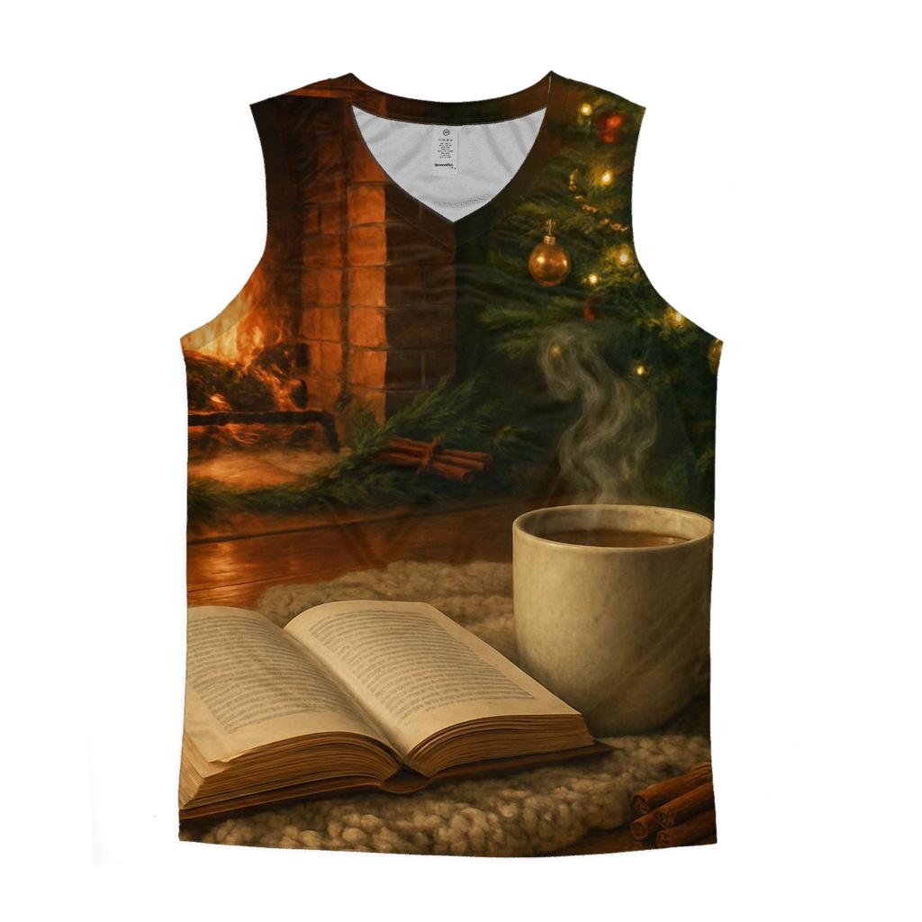 Fireside Reading Under Tree Glow cotton sleeveless tops