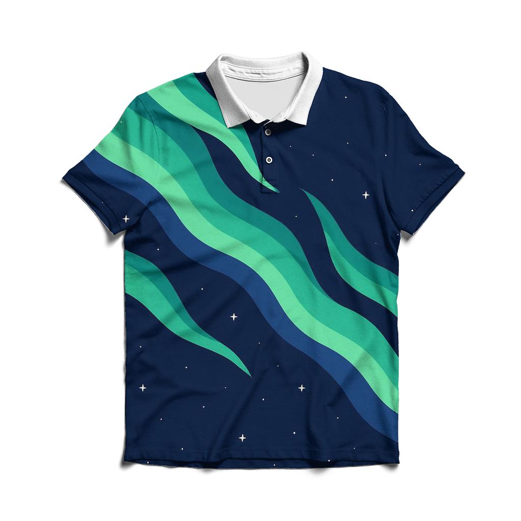 Aurora Curtain Diagonal Ribbons designer slim fit polos