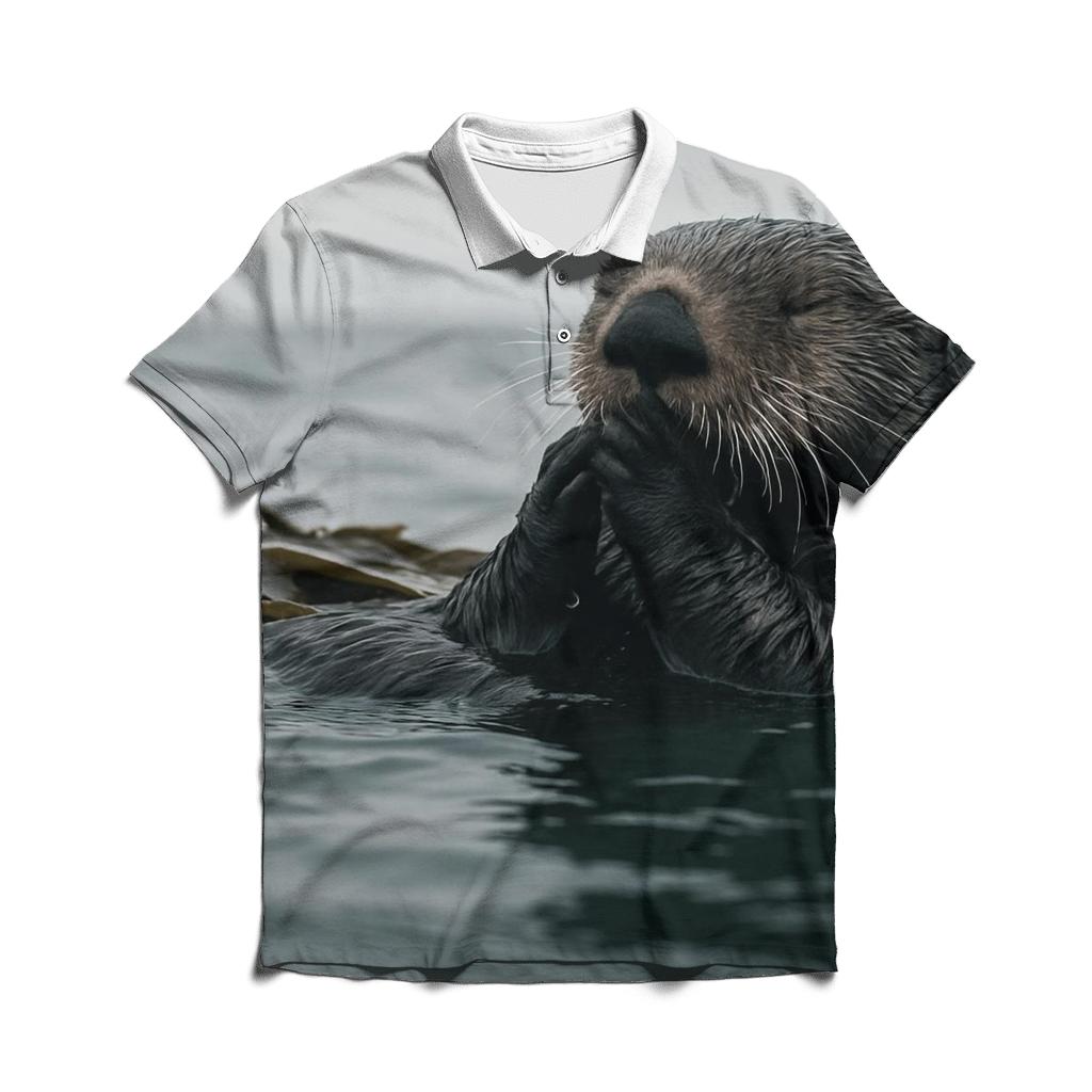 Kelp Edge Patrol Sea Otter embroidered polo tops