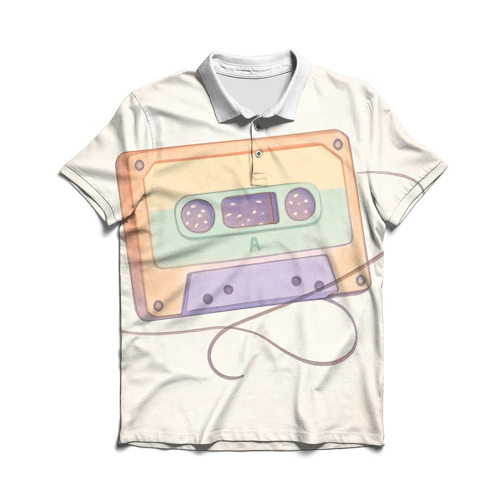 Pastel Cassette Constellation designer slim fit polos