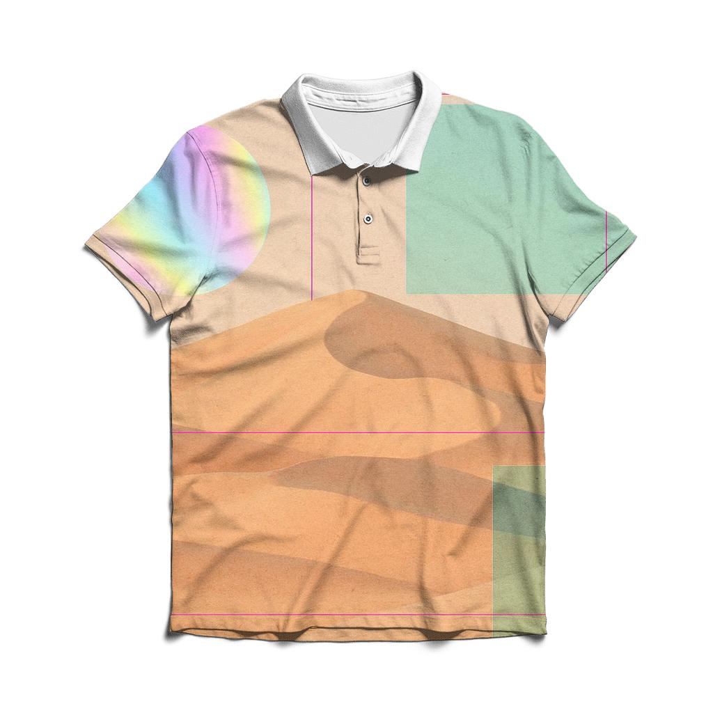 Desert Mirage Hologram Collage custom polo shirts