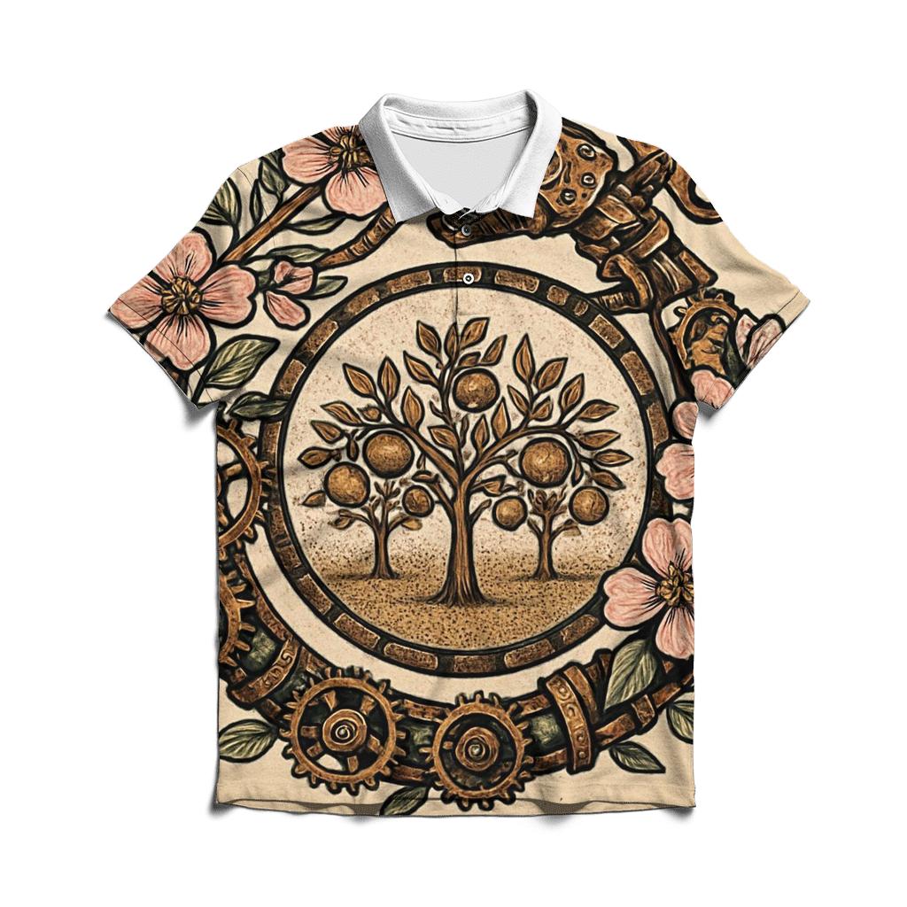 Clockwork Orchard Ouroboros premium cotton polo shirts