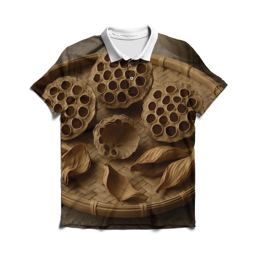 Lotus Seed Pods Drying On A Bamboo Tray designer slim fit polos
