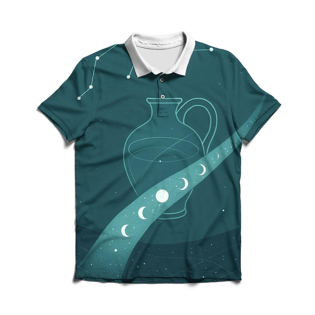 Aquarius Celestial Pouring Vessel designer slim fit polos