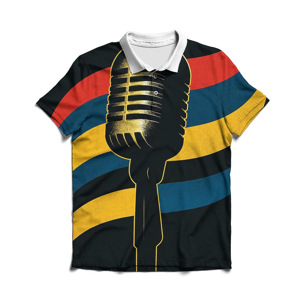 Metallic Foil Microphone Aurora classic pique polos