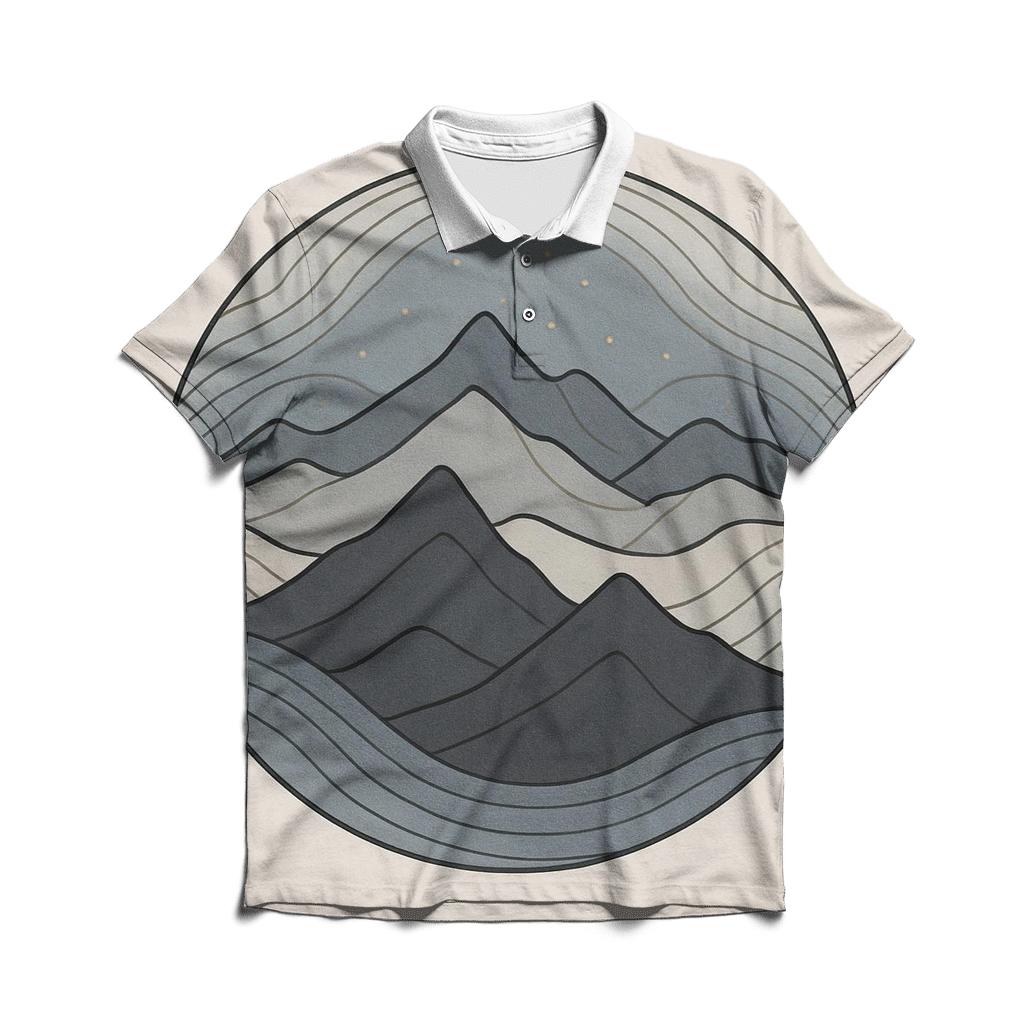 Mountain Silence Mandala custom polo shirts