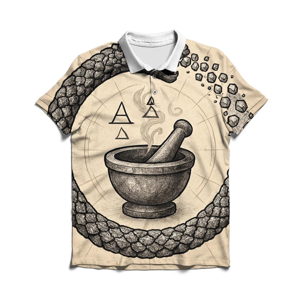 Alchemical Salt Ouroboros Seal stylish collar polo tees