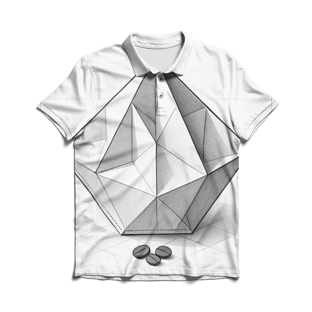 Filter Fold Geometry branded logo polo shirts