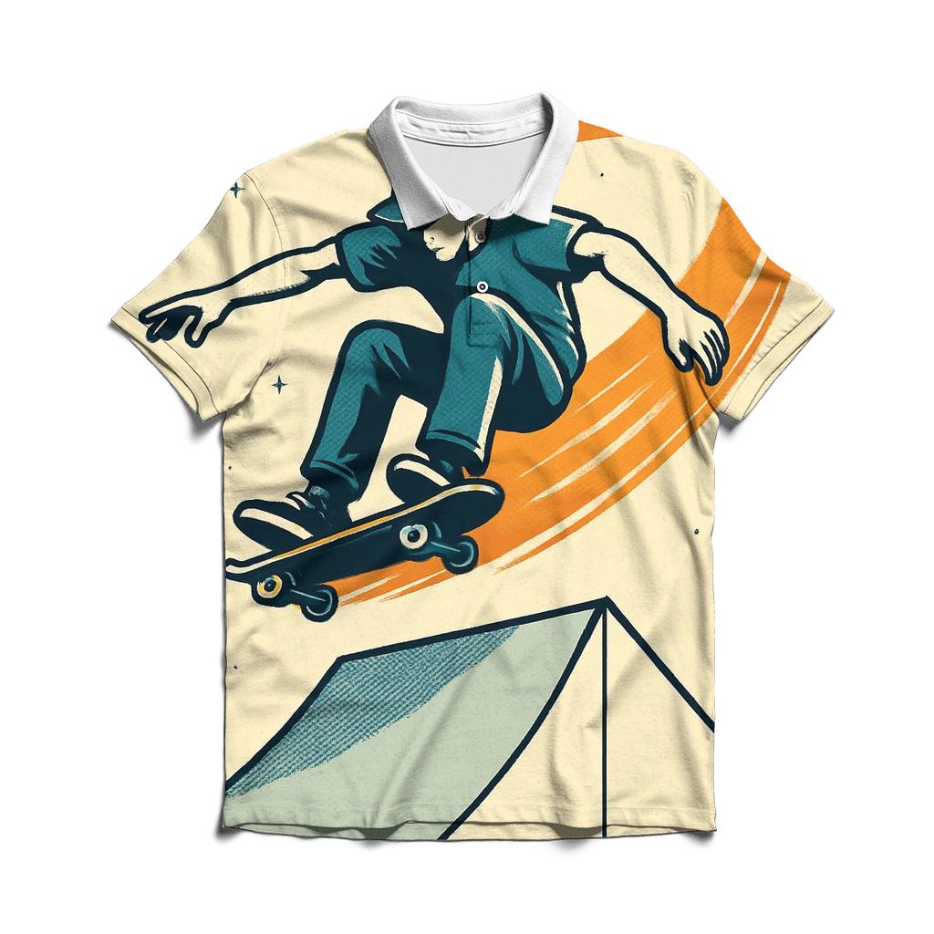 Meteor Trail Skateboarding classic pique polos