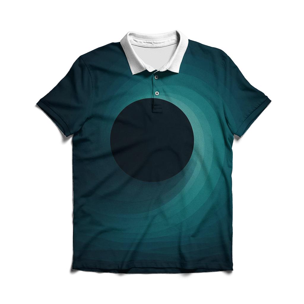 Tidal Teal Eclipse Gradient designer slim fit polos