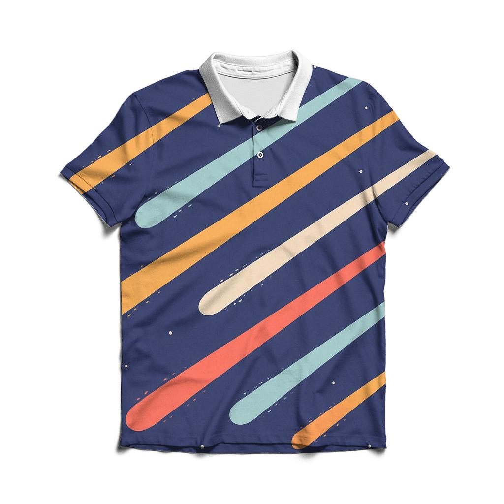 Comet Trail Fan Overprint classic pique polos