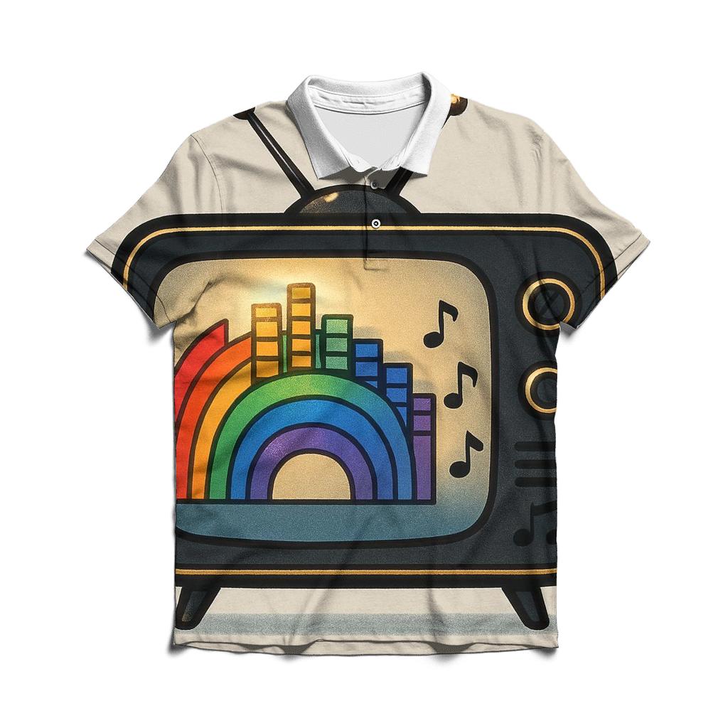 Retro TV Music Spectrum classic pique polos