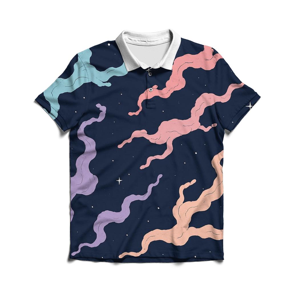 Nebula Filament Bouquet Scatter premium cotton polo shirts
