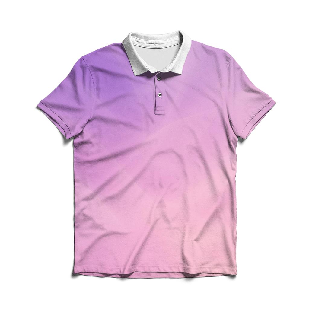 Orchid Nebula Veil Gradient embroidered polo tops