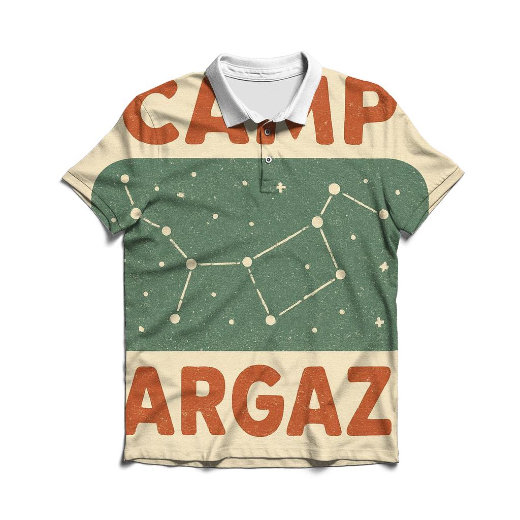 Retro Summer Camp Star Map Banner personalized polo shirts