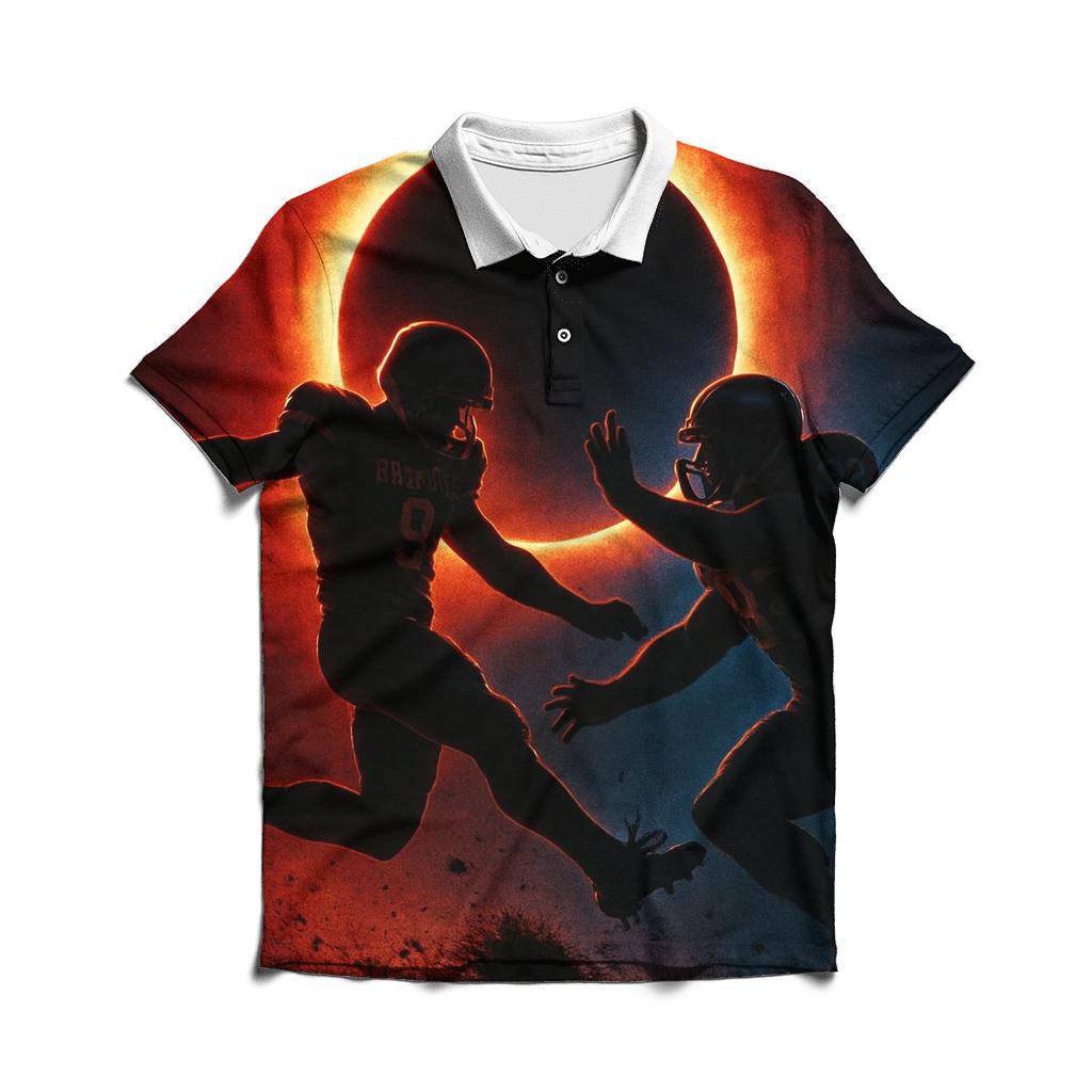 Solar Eclipse End Zone Duel stylish collar polo tees