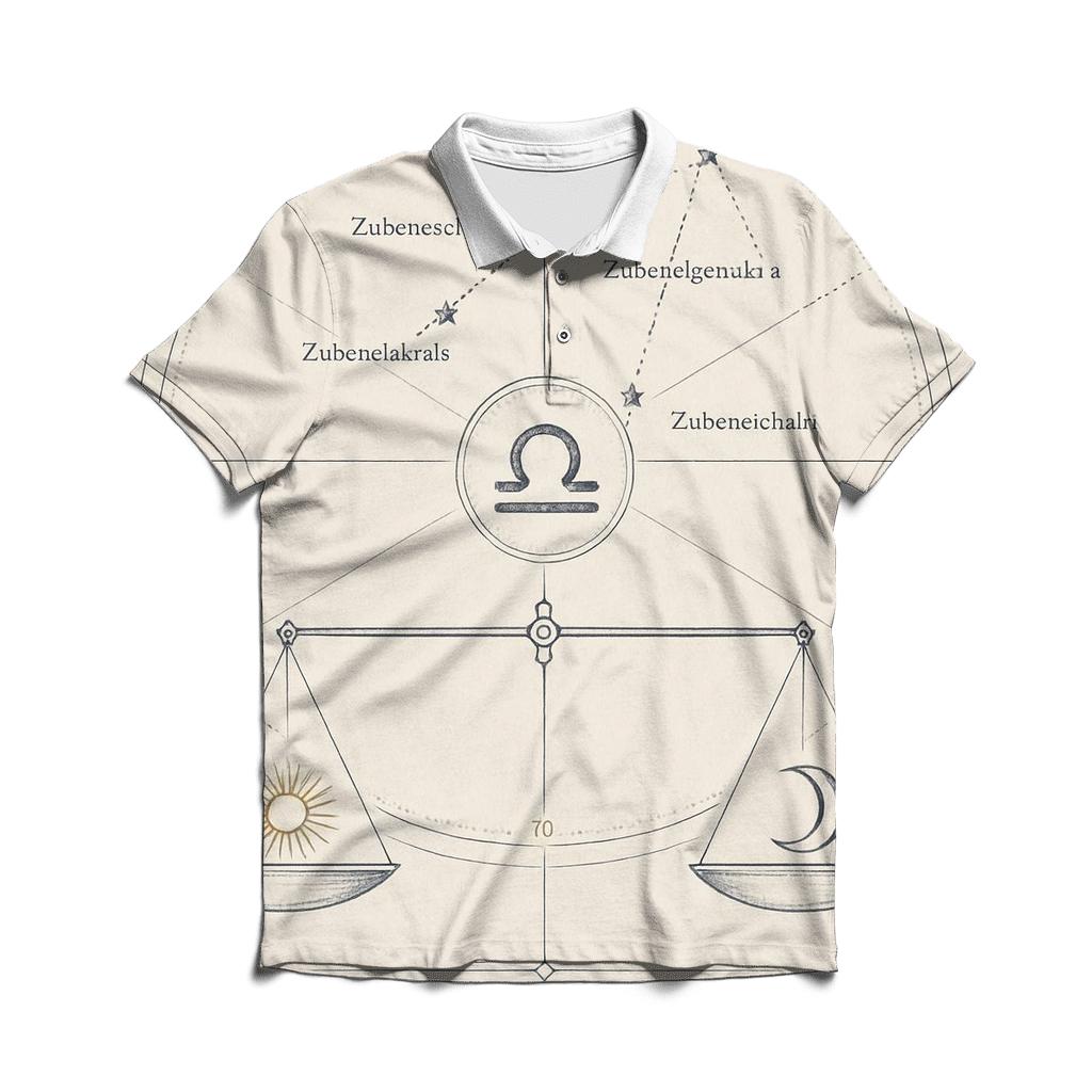 Libra Equinox Balance Diagram personalized polo shirts