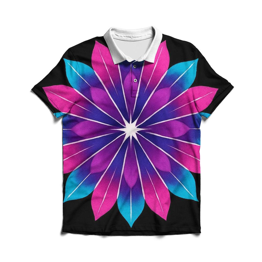 Mandala Supernova Sunburst embroidered polo tops