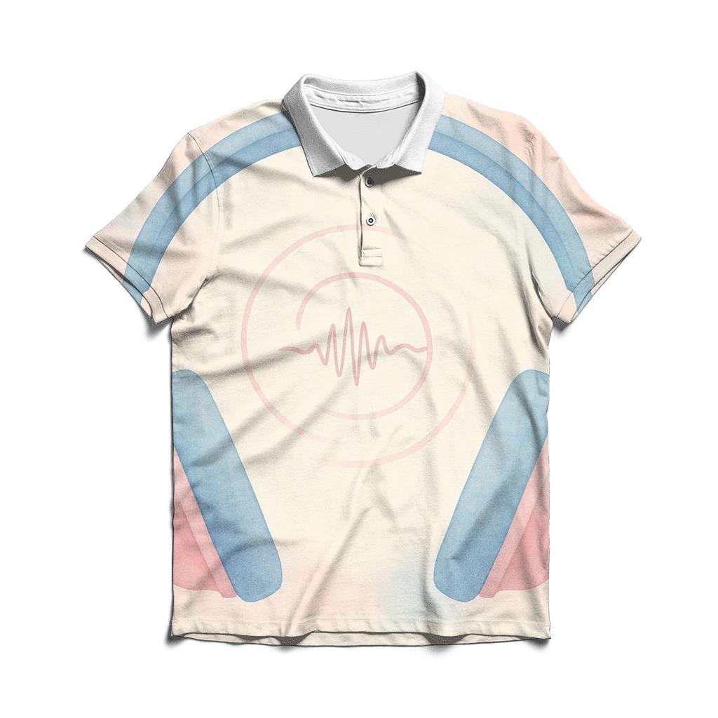 Watercolor Headphone Halo classic pique polos