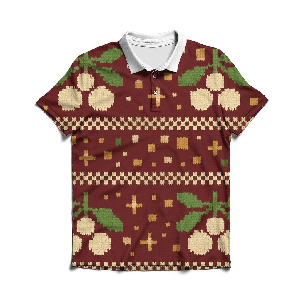 Mistletoe Disco Confetti Bands Design embroidered polo tops