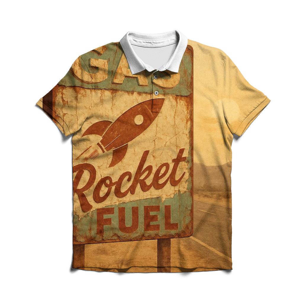 Dusty Desert Gas Station Cosmic Sign embroidered polo tops