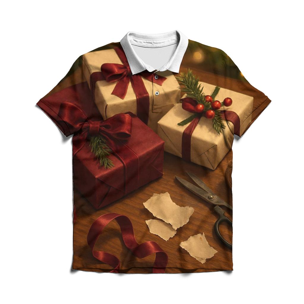 Ribbon Curl Gift Wrapping Table designer slim fit polos