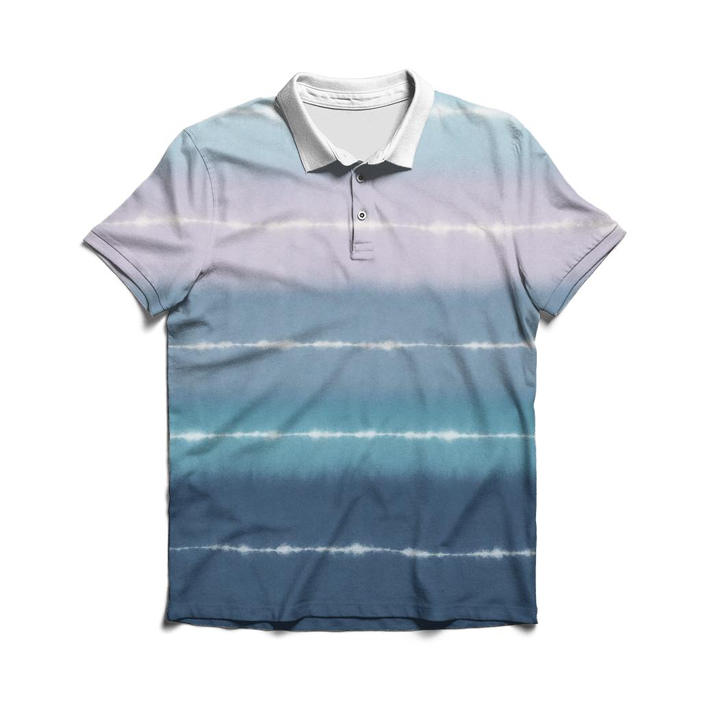 Ice Giant Horizon Stripes Overdye branded logo polo shirts