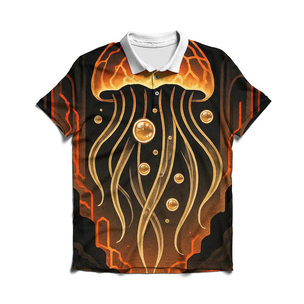 Volcano Jellyfish Cathedral premium cotton polo shirts
