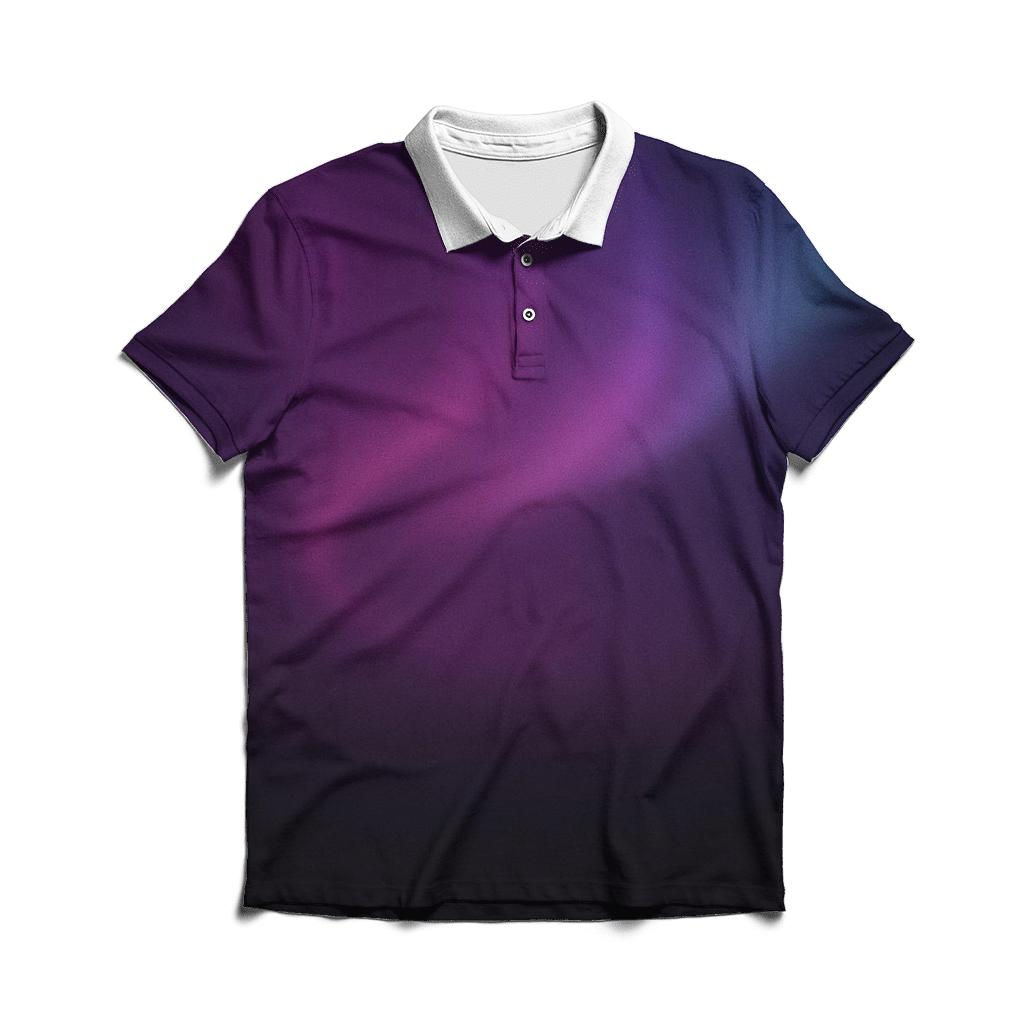 Midnight Plum Aurora Gradient casual sports polo shirts