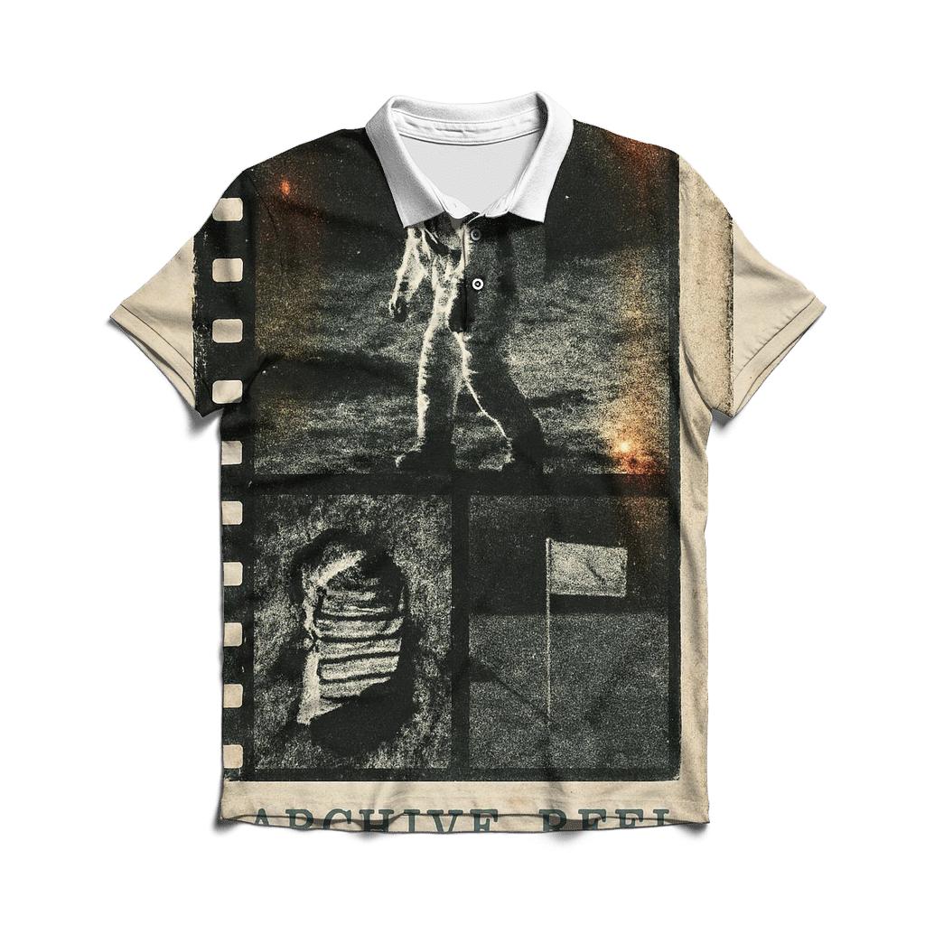 Vintage Film Strip Moon Landing Collage stylish collar polo tees