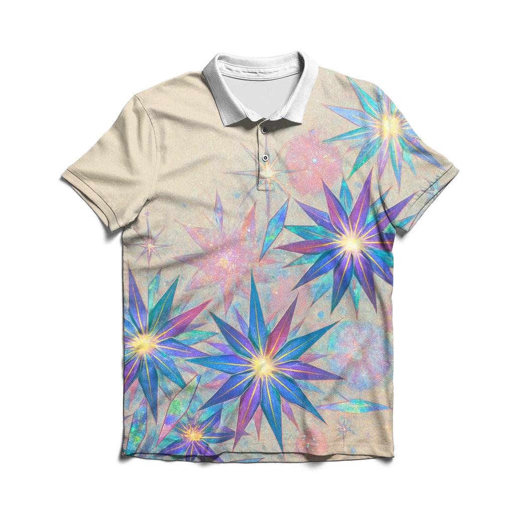 Holographic Starburst Bouquet custom polo shirts
