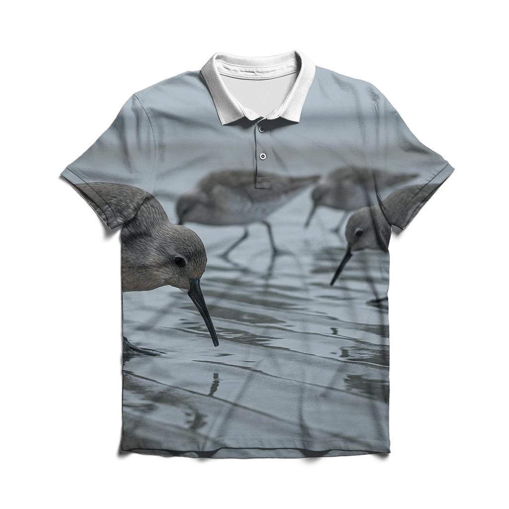 Sandflat Forage Red Knot Flock classic pique polos