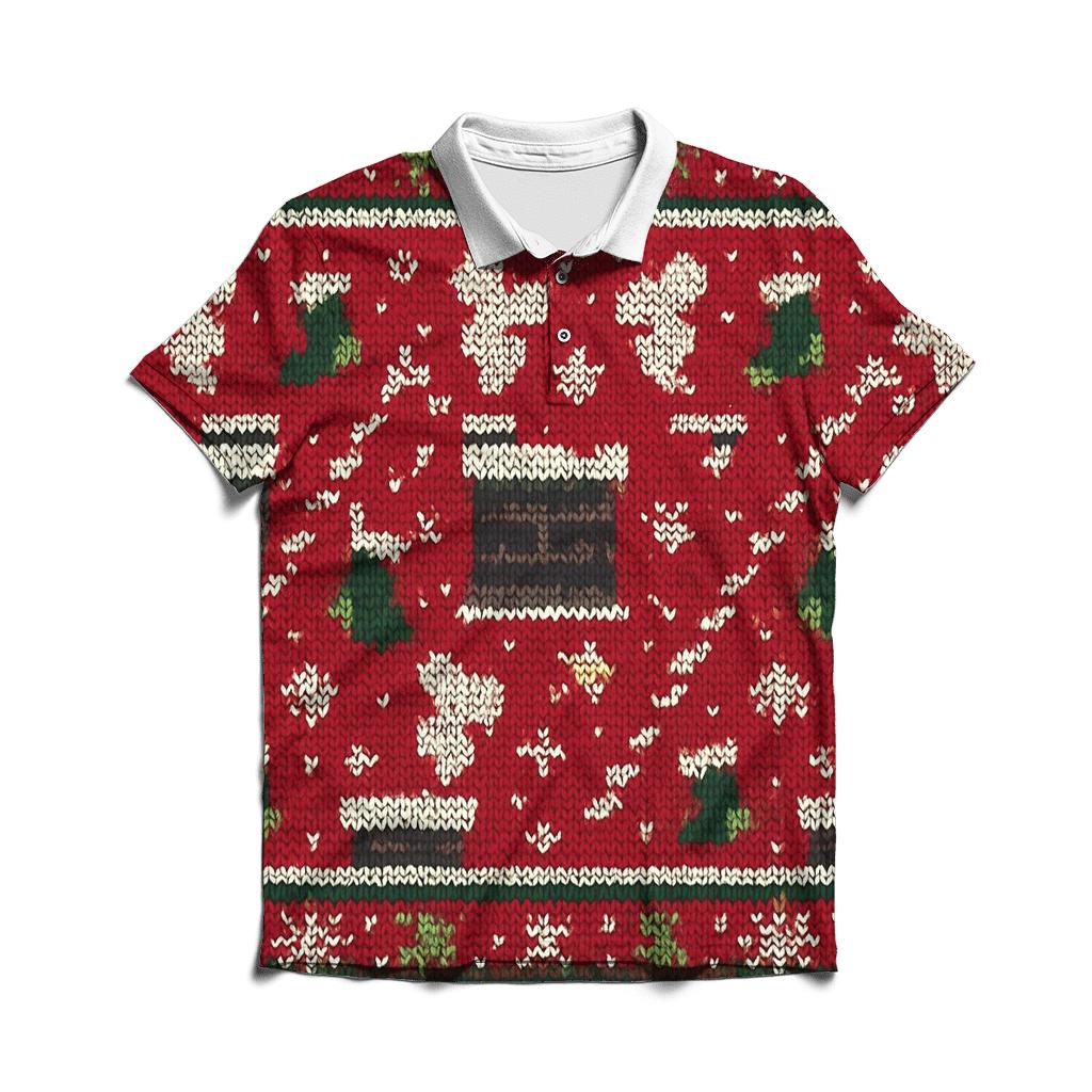 Candy Cane Chimney Ladder Design personalized polo shirts