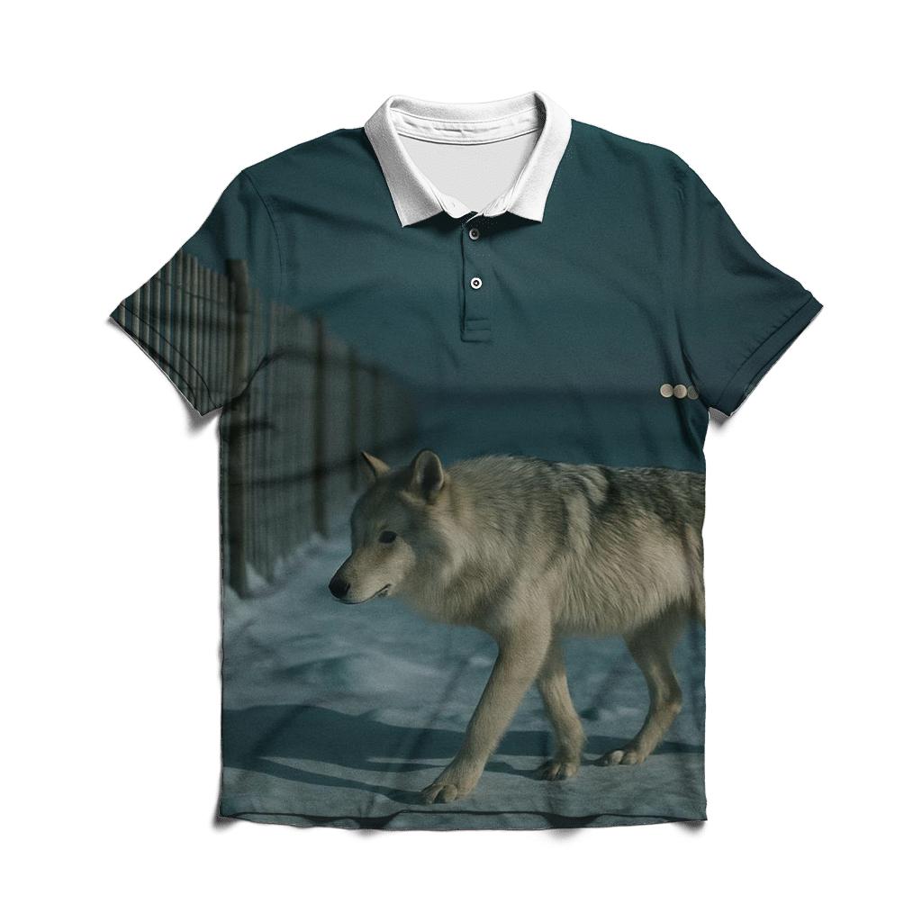 Snow Fence Line On High Plains Winter Night personalized polo shirts