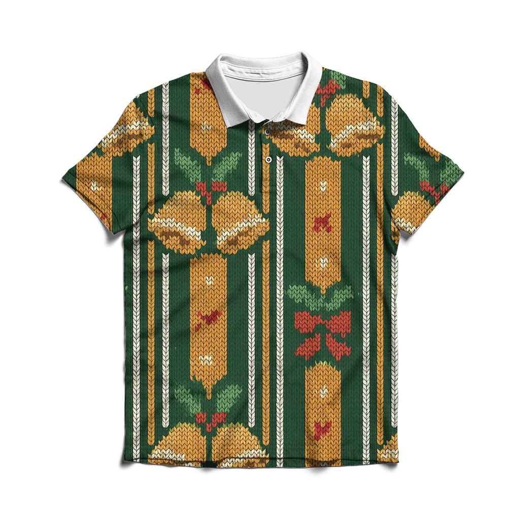 Holly Jingle Bell Barcode Design personalized polo shirts